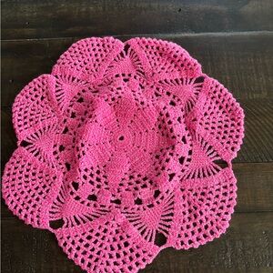 Pink Crocheted doilies